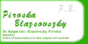 piroska blazsovszky business card